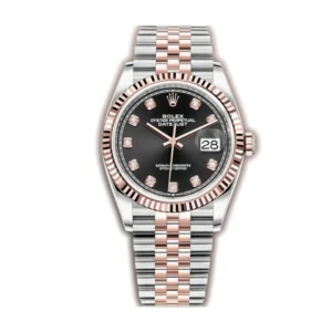 Rolex Datejust 126231, 36mm – Everose Gold Fluted Bezel, Slate Motif Dial with Diamond