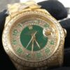 Rolex Datejust Yellow Gold Green Dial Iced out 118348 Replica